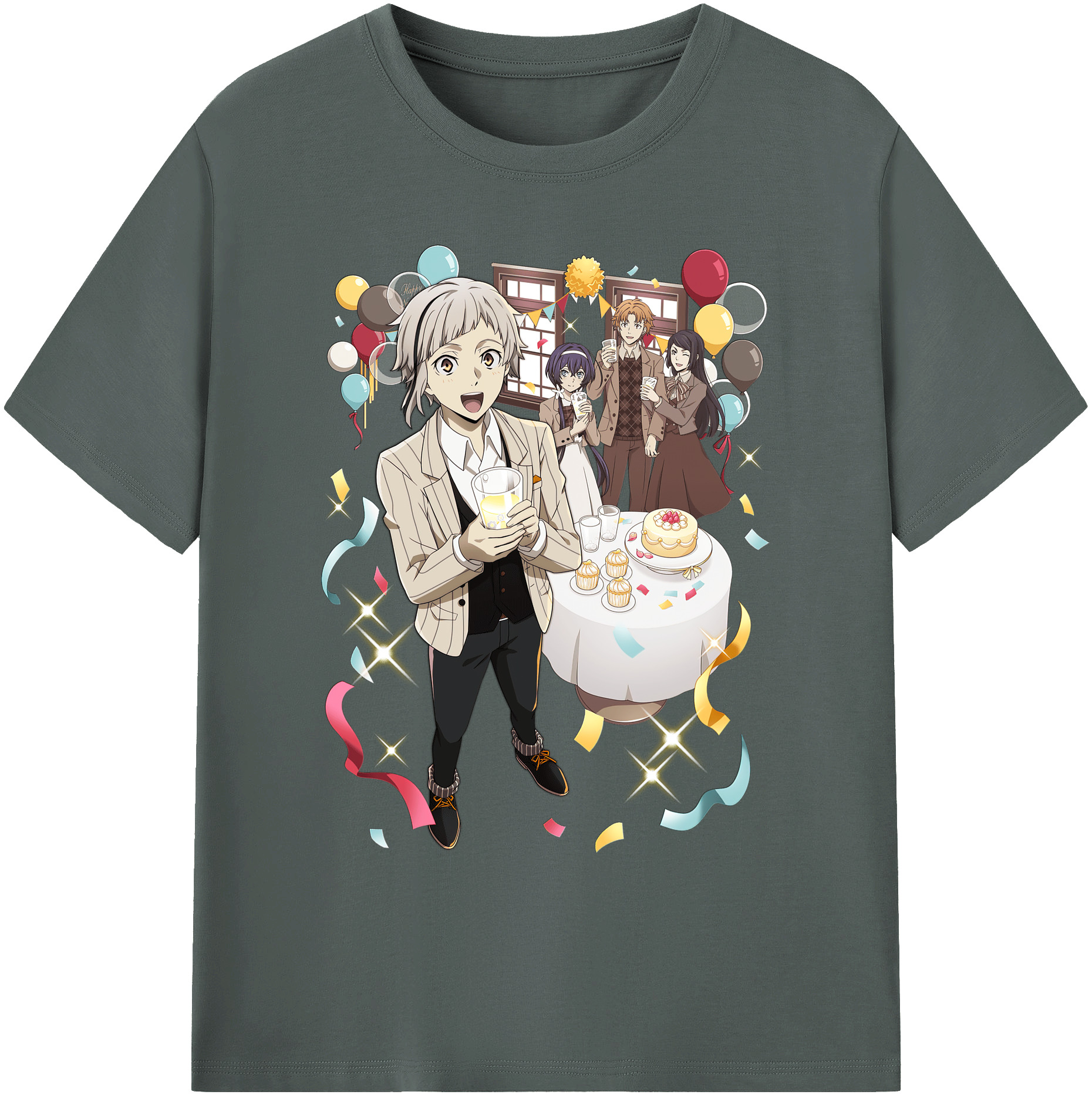 （画像用） 文豪ストレイドッグス Bungo Stray Dogs 綿100％ メンズ半袖Tシャツ｜肌触りやわらか＆通気性